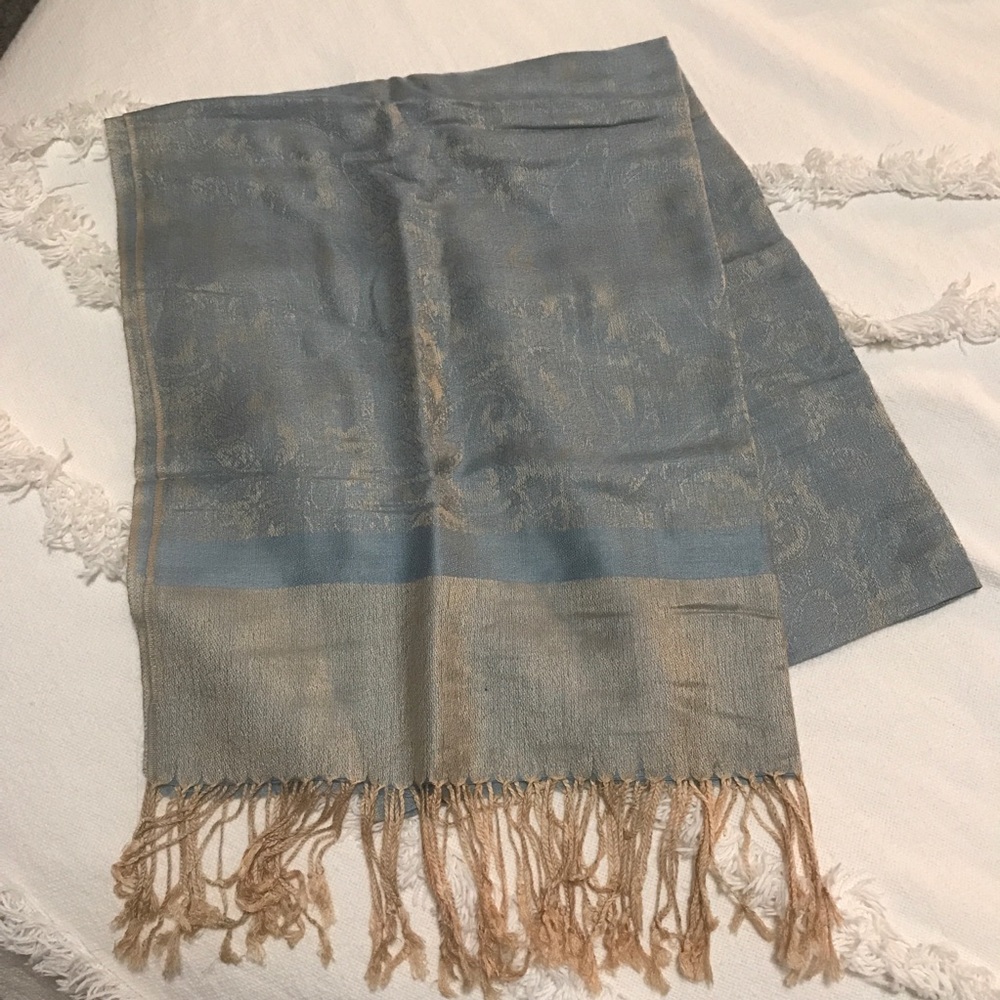 Blue & gold pashmina